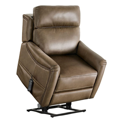 Brown Leatherette Lift Chair - Primary Living Room
