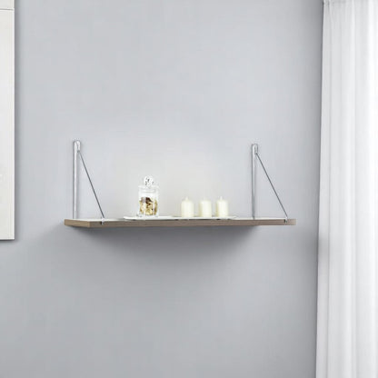 Palmer Floating Wall Decor - White/Chrome Rustic Shelf