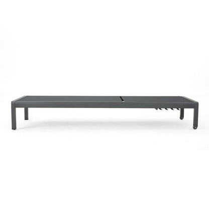 Gray Mesh Chaise Lounge - Outdoor Patio Seating