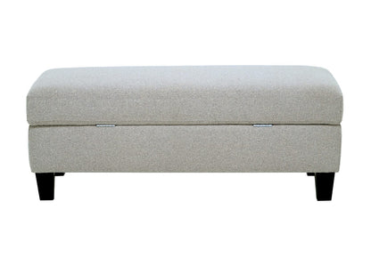 Gray Engineered Wood Storage Ottoman with Foam Filler for Living Room