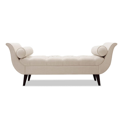 Beige Polyester Entryway Bench - 64.5" Long