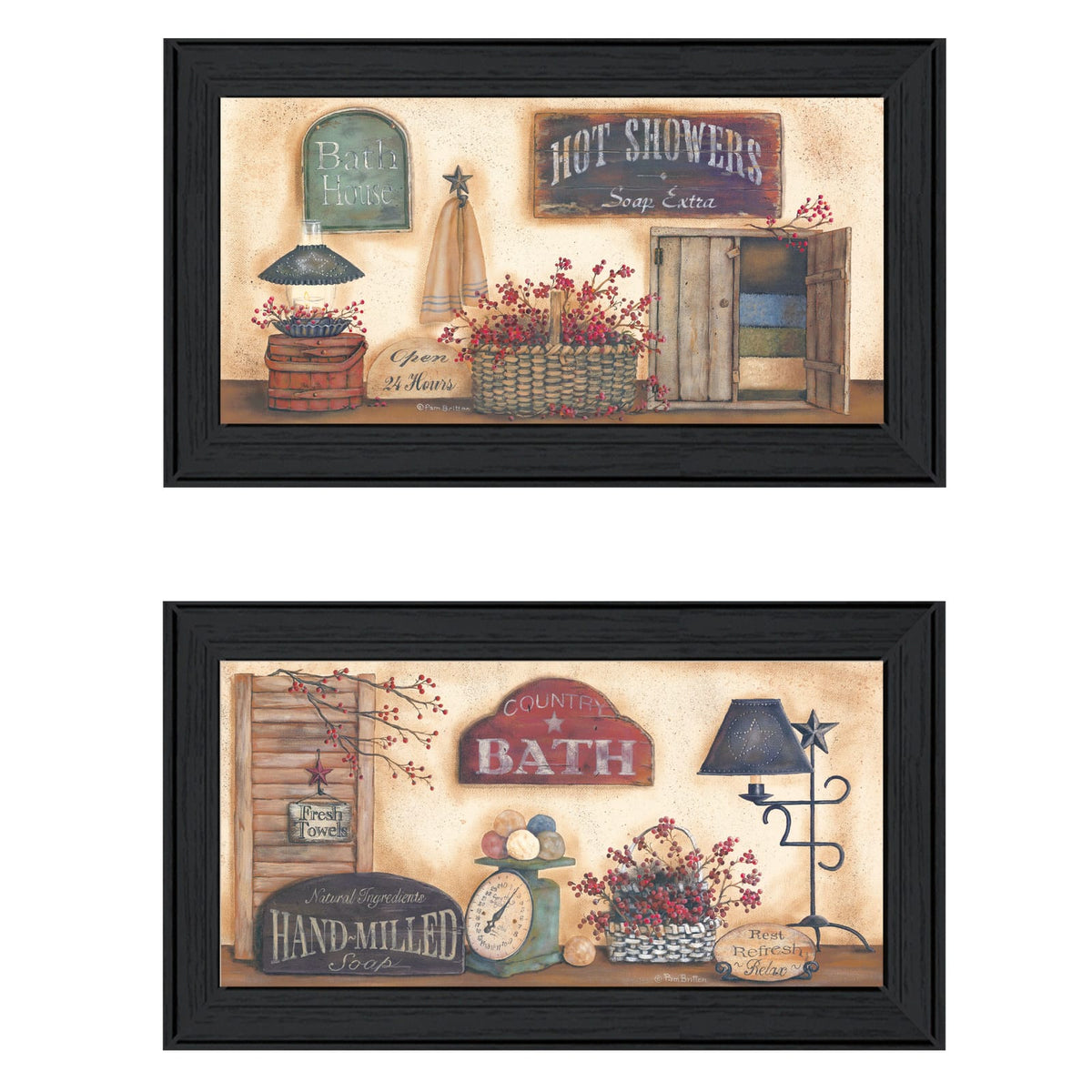 Black Frame Bathroom Wall Decor Vignette for Modern Spaces