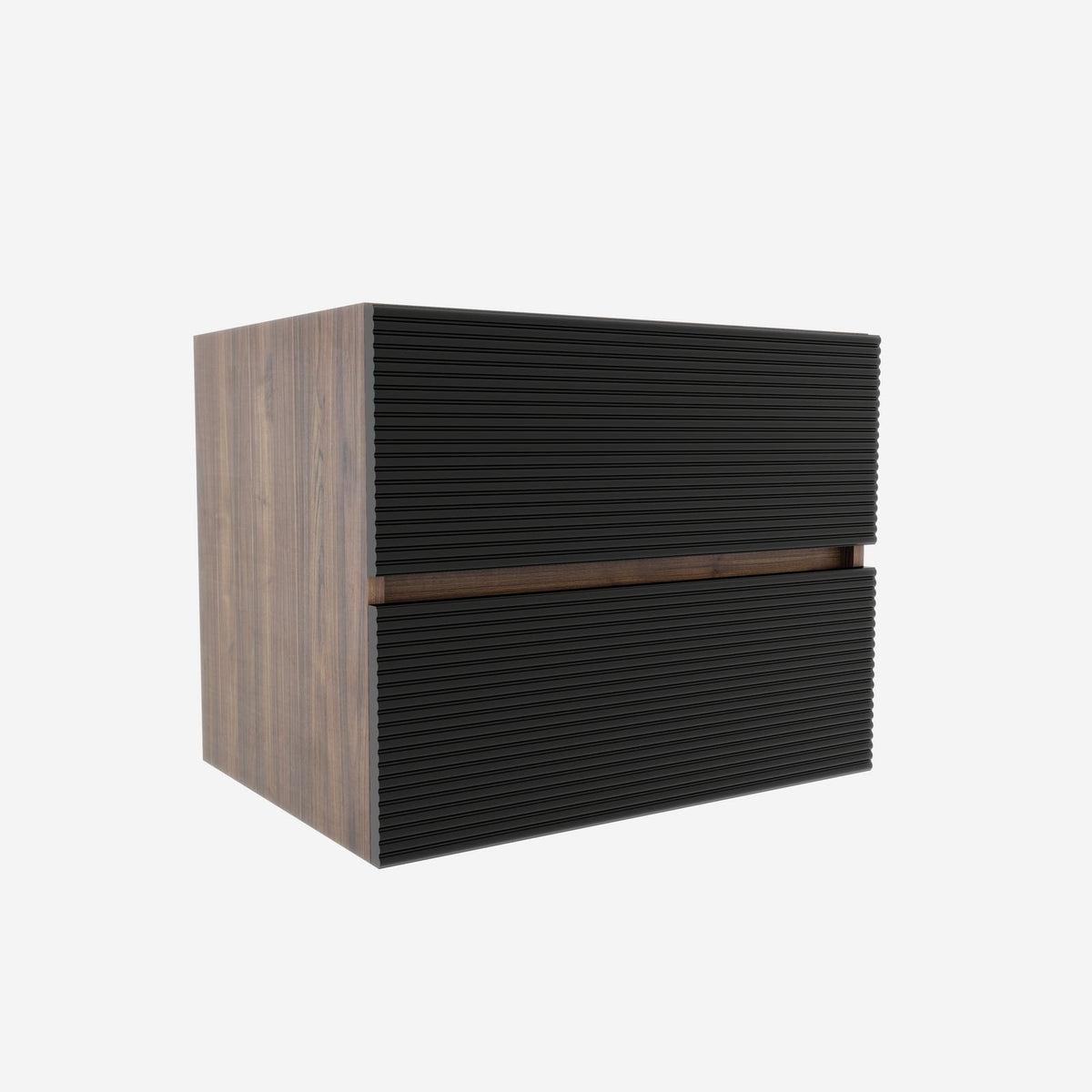 Wall Mounted Bathroom Vanity Oak Double Drawers - Modern Storage Unit