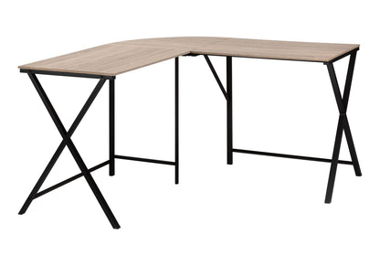 L Shape Computer Desk - 55" Taupe MDF Office Desk for Home Office