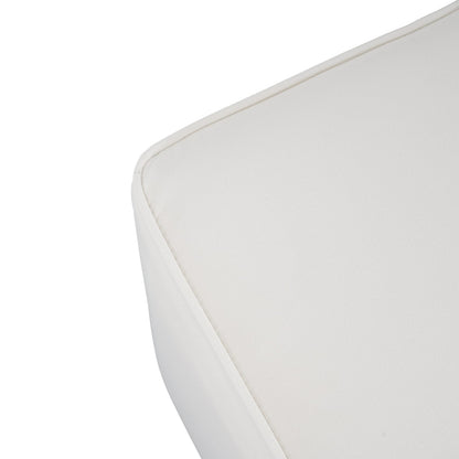 Cream Corduroy Ottoman - Square Storage Footrest