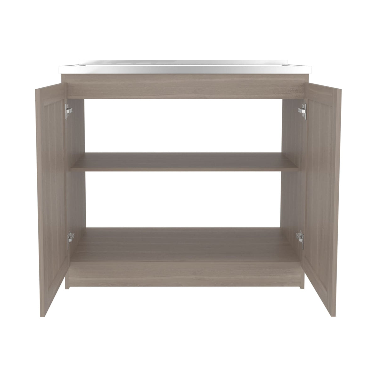 36" White Oak Kitchen Sink Cabinet with 2 Doors