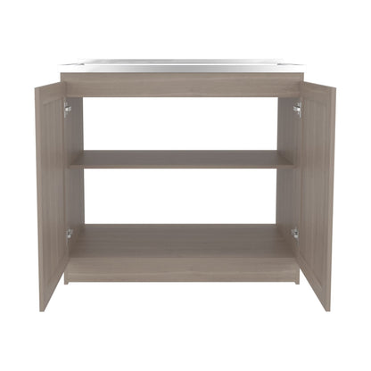 36" White Oak Kitchen Sink Cabinet with 2 Doors