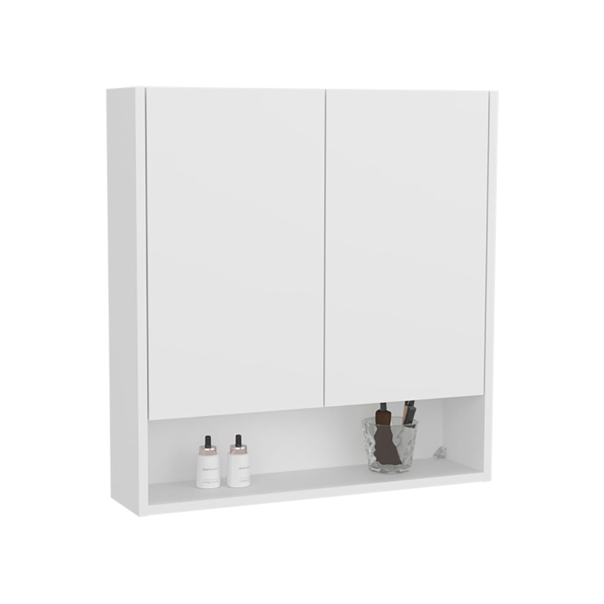 Wall Mounted White Bathroom Medicine Cabinet with 4 Shelves