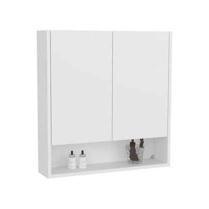 Wall Mounted White Bathroom Medicine Cabinet with 4 Shelves