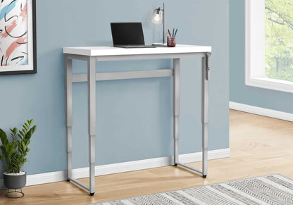 Adjustable Computer Desk - White Laminate, 48"L Home Office Desk