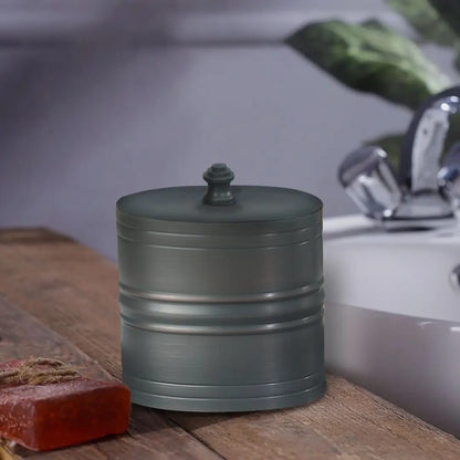 Stainless Steel Vanity Jar - Oil Rubbed Bronze Storage for Cotton Swabs & More