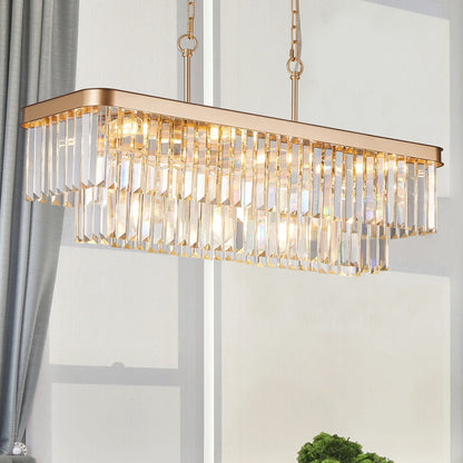 Gold Iron Crystal Chandelier - Living Room Lighting