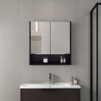 Black Medicine Cabinet - 23.4" Wide Storage Shelf