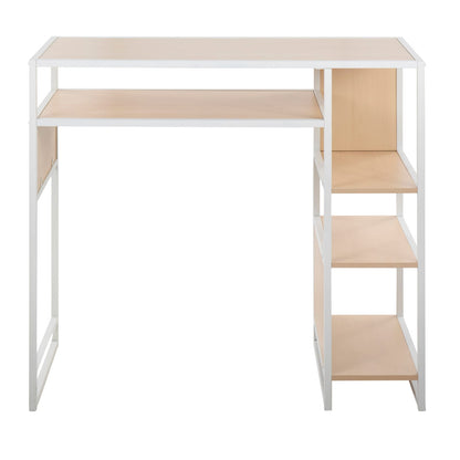 Bar Height Table with Storage - Metal & Wood Dining Table
