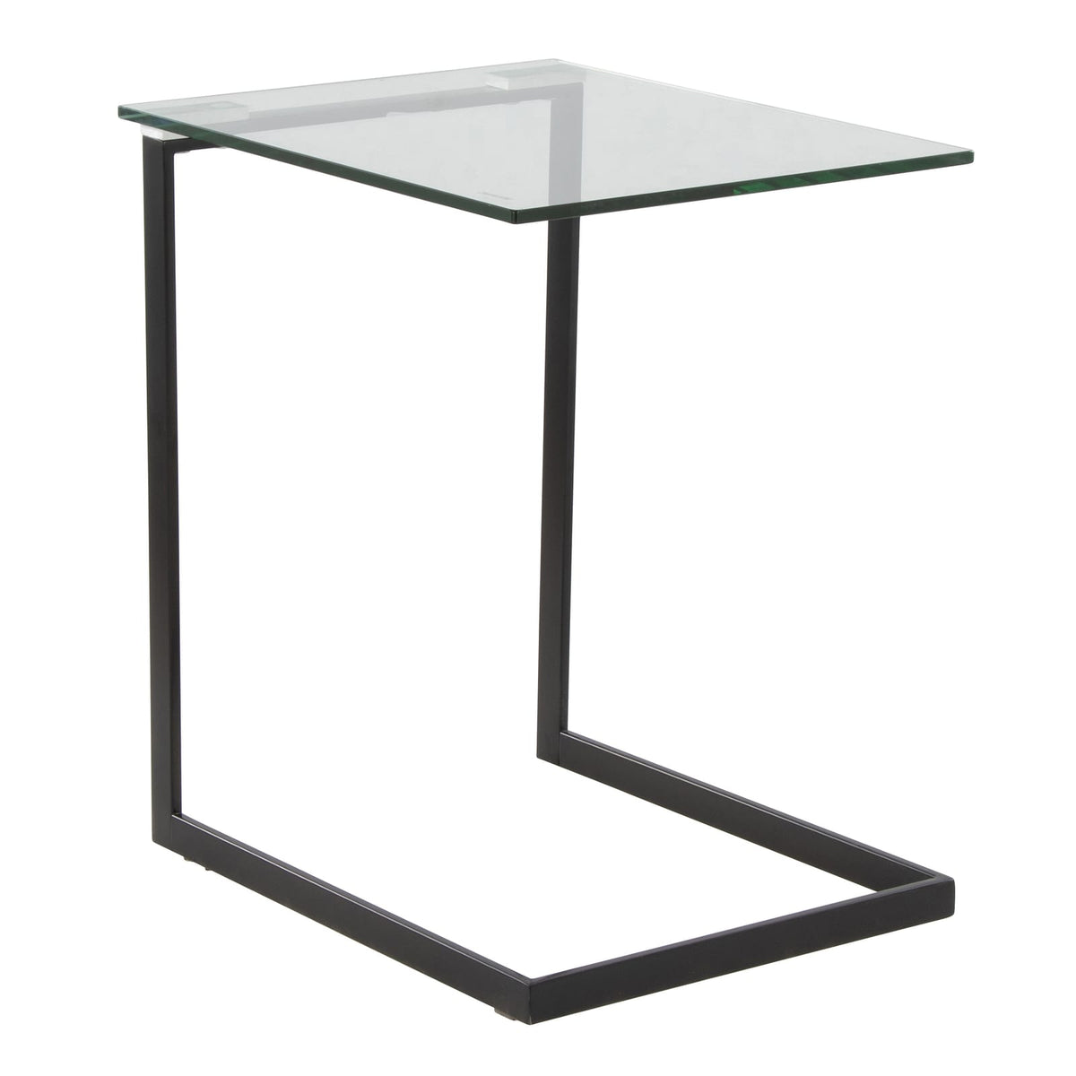 Clear Glass Metal End Table - Modern Living Room Table