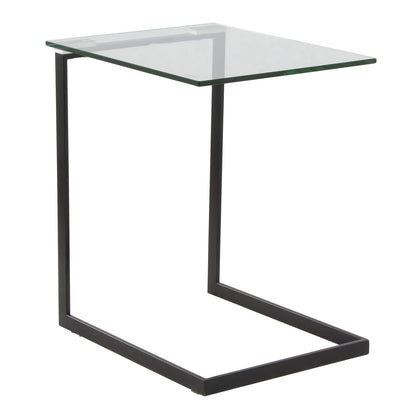 Clear Glass Metal End Table - Modern Living Room Table