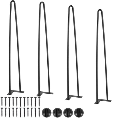 28" Metal Hairpin Table Legs - 500lbs Capacity, Black