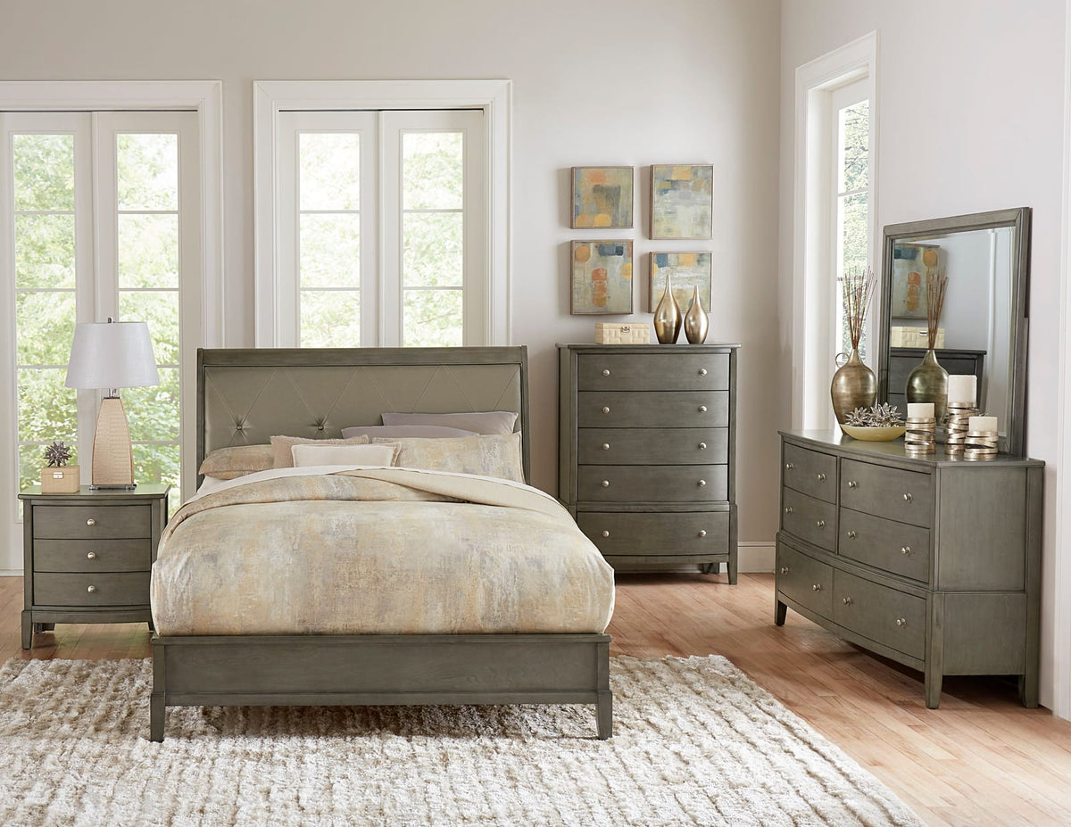 Gray Wood Dresser - 6 Drawer Bedroom Storage