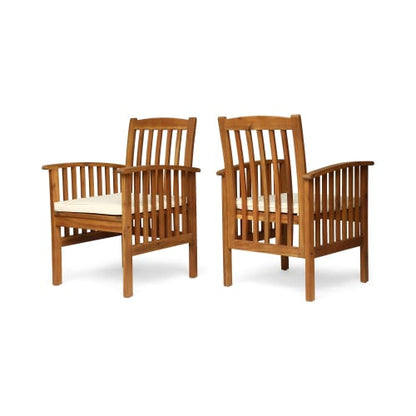 Teak Acacia Wood Dining Set - 6 Seat Patio Table