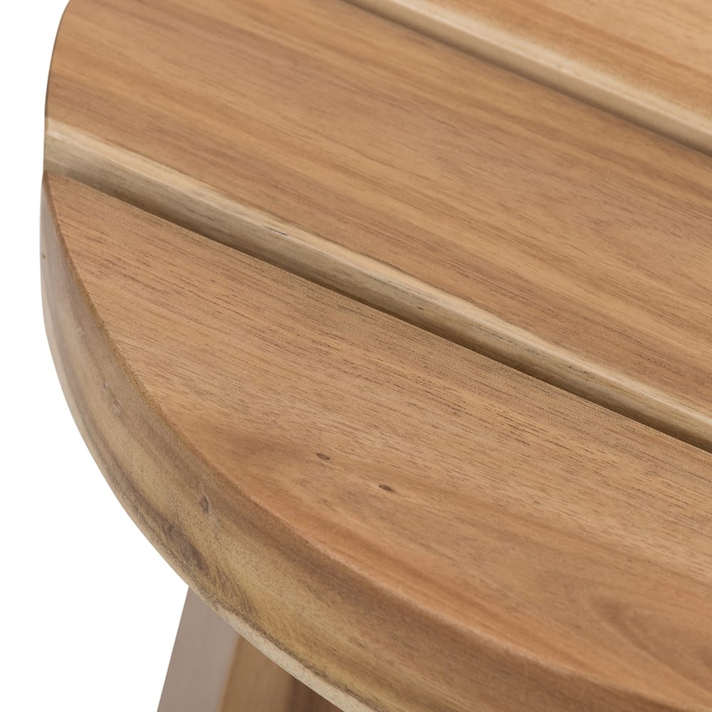 16 Inch Round Acacia Wood Side Table