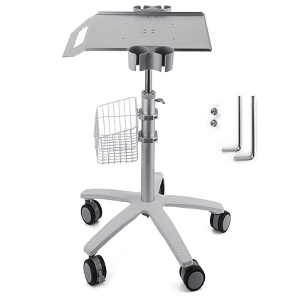 Stainless Steel Medical Cart - Adjustable Height Rolling Utility Cart