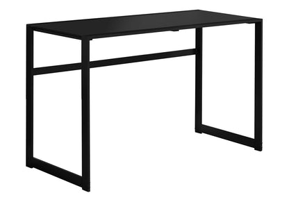 Computer Desk, Black Tempered Glass - 48"L Workstation