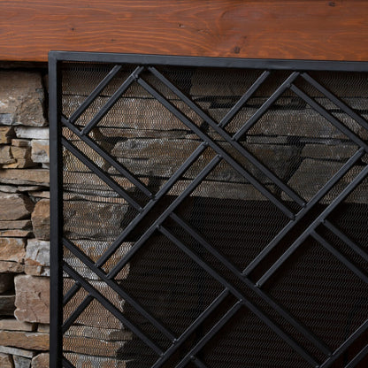 FIRE SCREENS - Black Iron Umbrella Shade - 44" x 11"
