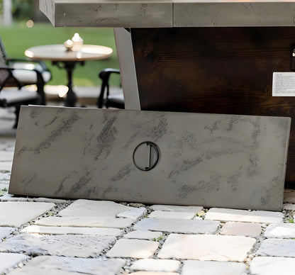 Cement Grey Steel Fire Pit Table - 42 Inch Outdoor Heating