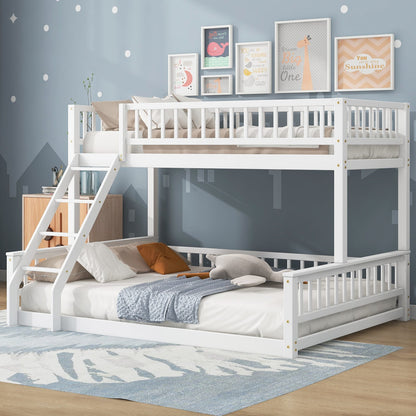 Twin XL Bunk Bed Frame White Wood Bunk