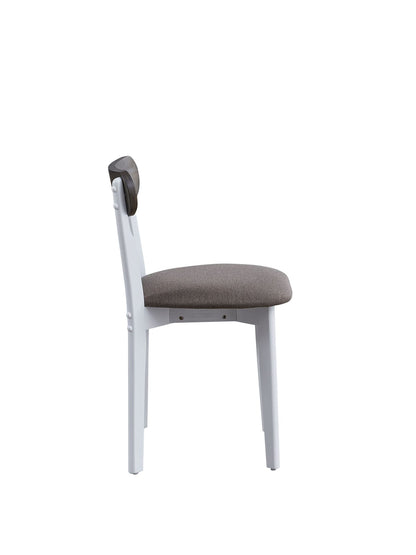 5 Piece White Gray Dining Table Set with Chairs