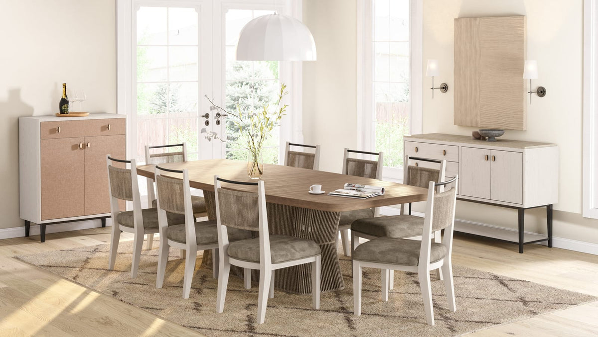 Rope Back Dining Chair - Beige & Vanilla Set of 2