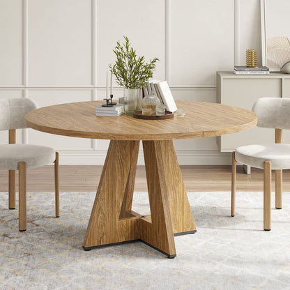 47 Inch Round Walnut Dining Table - Seats 4-6