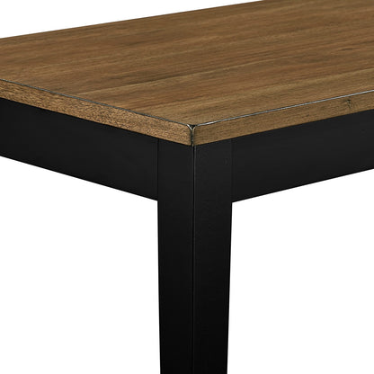 Modern Farmhouse Wood Bench in Black Brown Finish for Dining Room