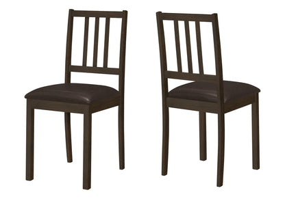 Espresso Faux Leather Dining Chairs - Set of 2 for Living Room