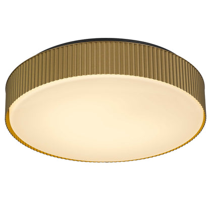 13 Inch Antique Brass LED Flush Mount - Bedroom Lighting