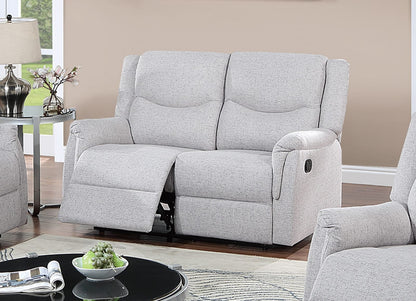Modern Beige Burlap Loveseat - Contemporary Primary Living Space