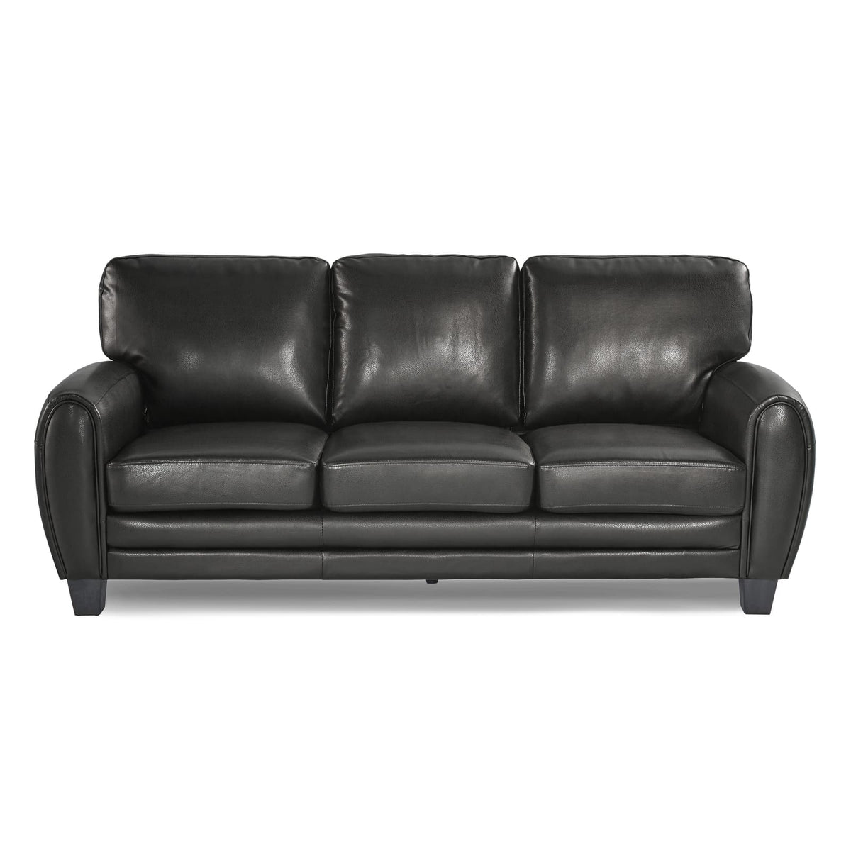 Modern Black Sofa - 3 Seat Contemporary Style for Living Room