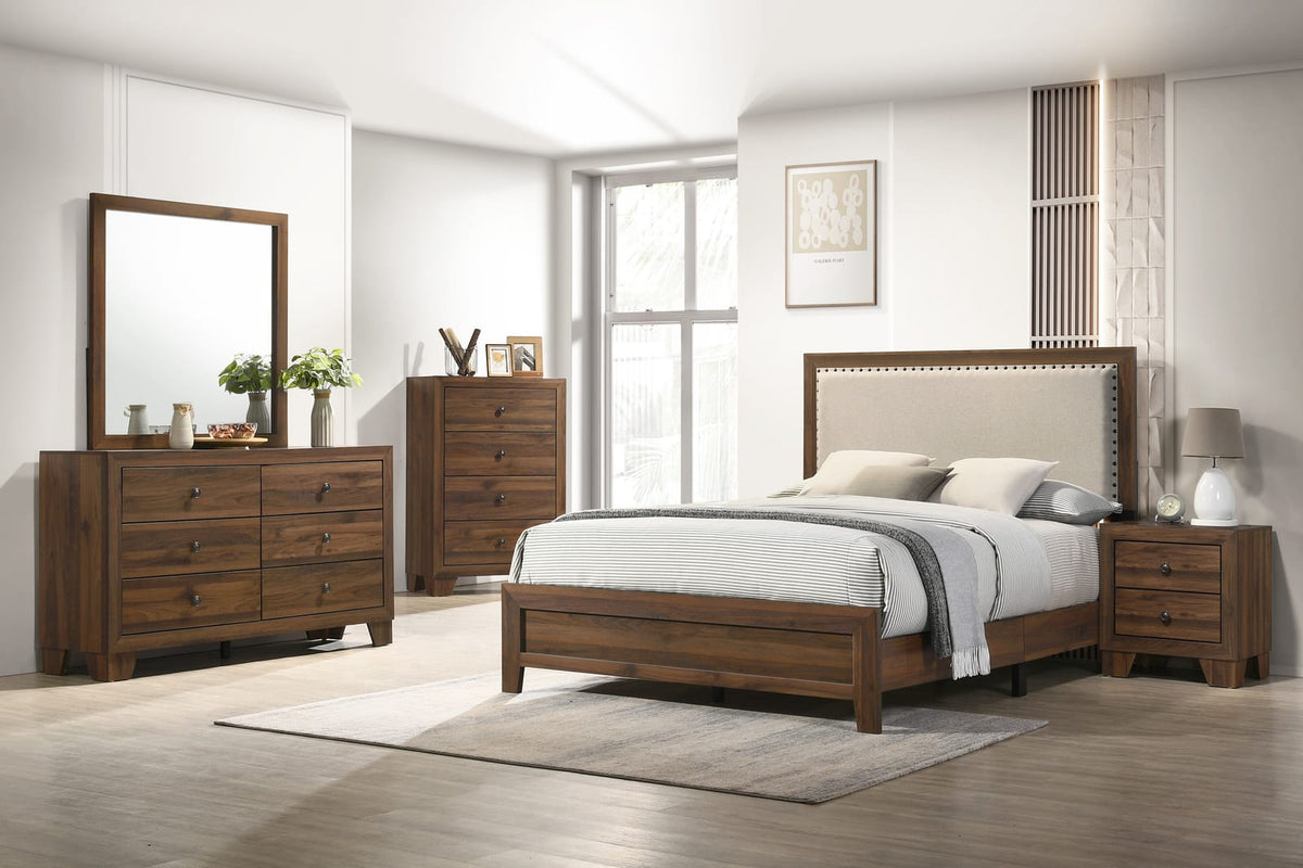 Brown Wood 4-Drawer Tall Chest Bedroom Dresser