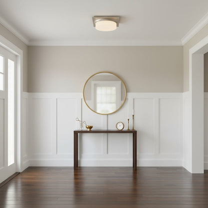 13-in Brushed Nickel LED Flush Mount - Bedroom Lighting