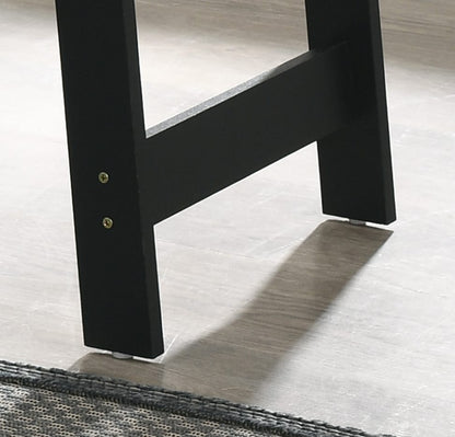 Black End Table with Marble Top - 19" Height