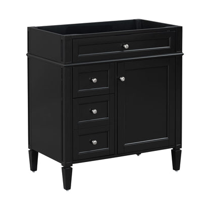 Black Bathroom Vanity with Storage - 2 Drawers, MDF