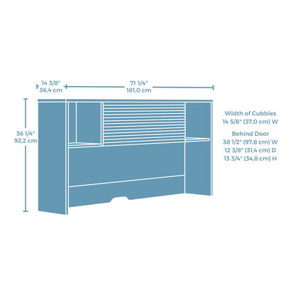 Brown 6-Shelf Hutch - Contemporary Office Storage for Living Room