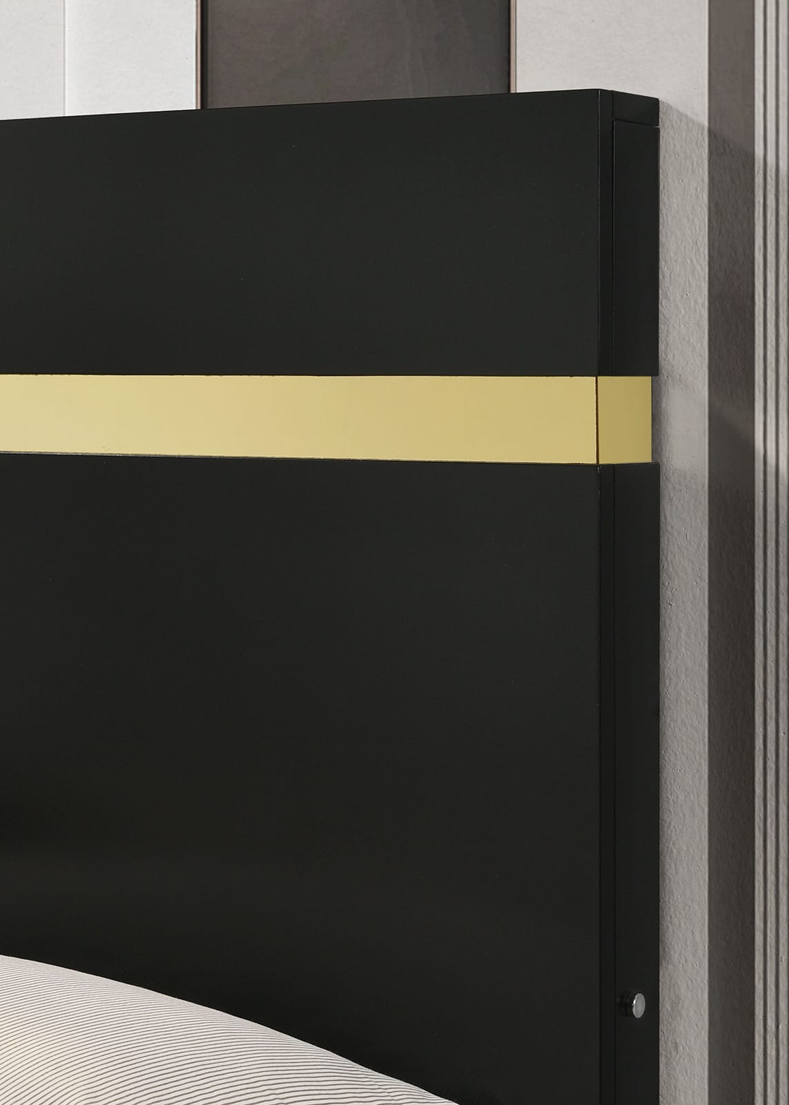 Queen Black Wood Bed Frame - Contemporary Bedroom