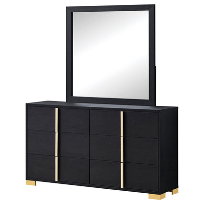 Black 6-Drawer Dresser Bedroom Storage