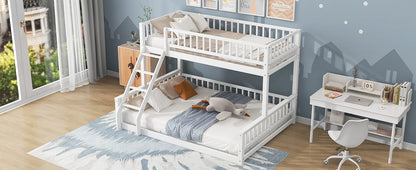 Twin XL Bunk Bed Frame White Wood Bunk