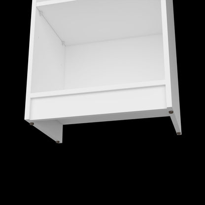 White Engineered Wood Bookcase - 5 Shelves, 17.7"W for Living Room