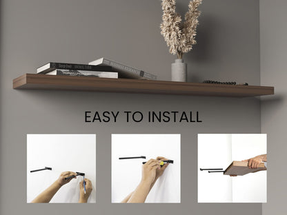 Light Brown Floating Shelves Set of 2 - 47 Inch Wide