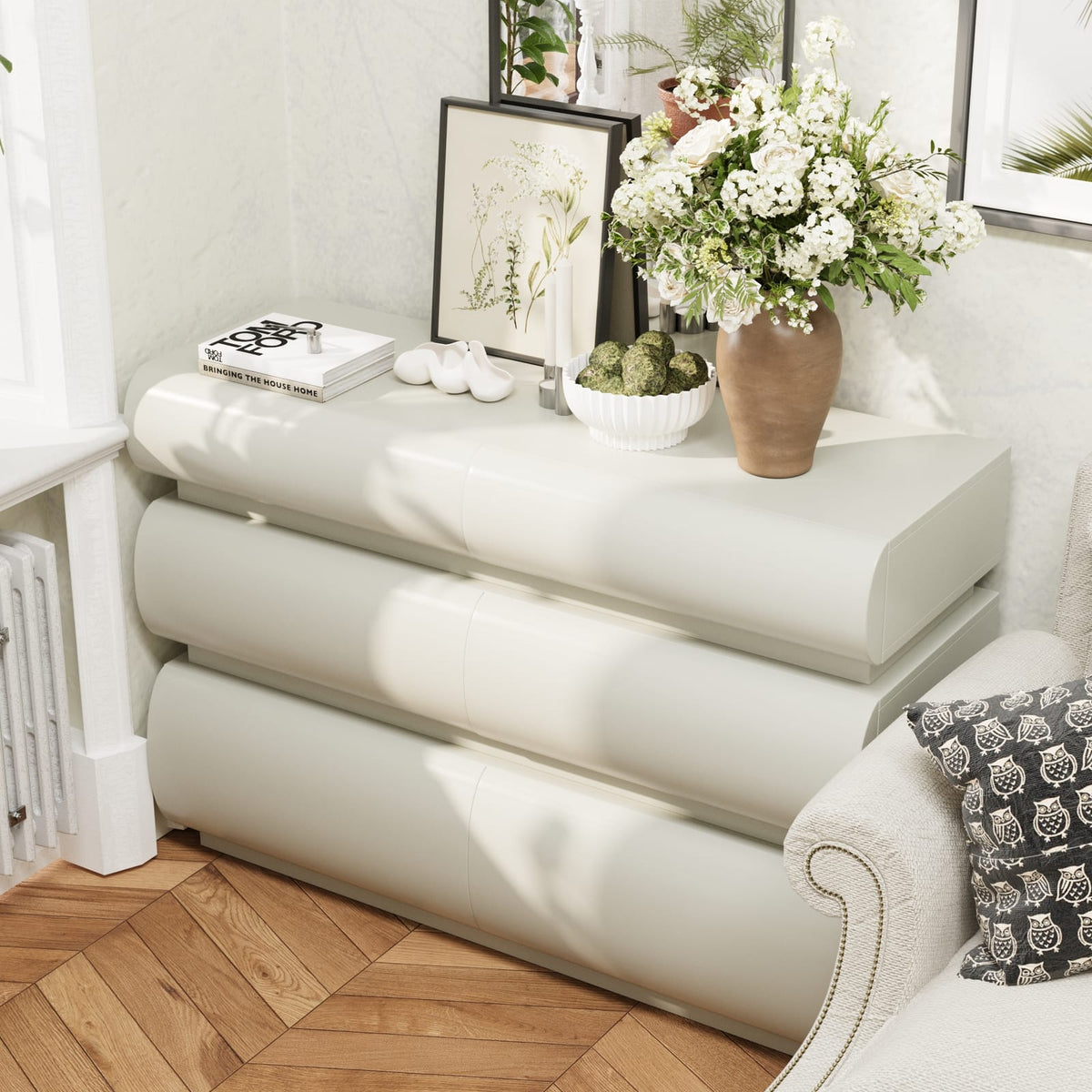 6-Drawer White Dresser - Bedroom Storage & Minimalist Style