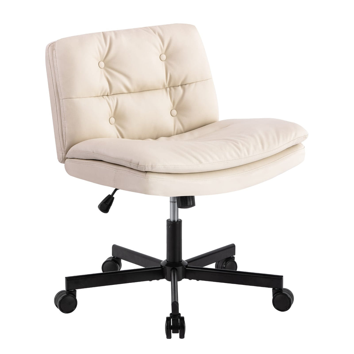 Beige Office Chair with Caster - Modern Living Room Desk Chair