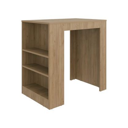 Beige Kitchen Island with Shelves - 36" Dining Table for Dining Room
